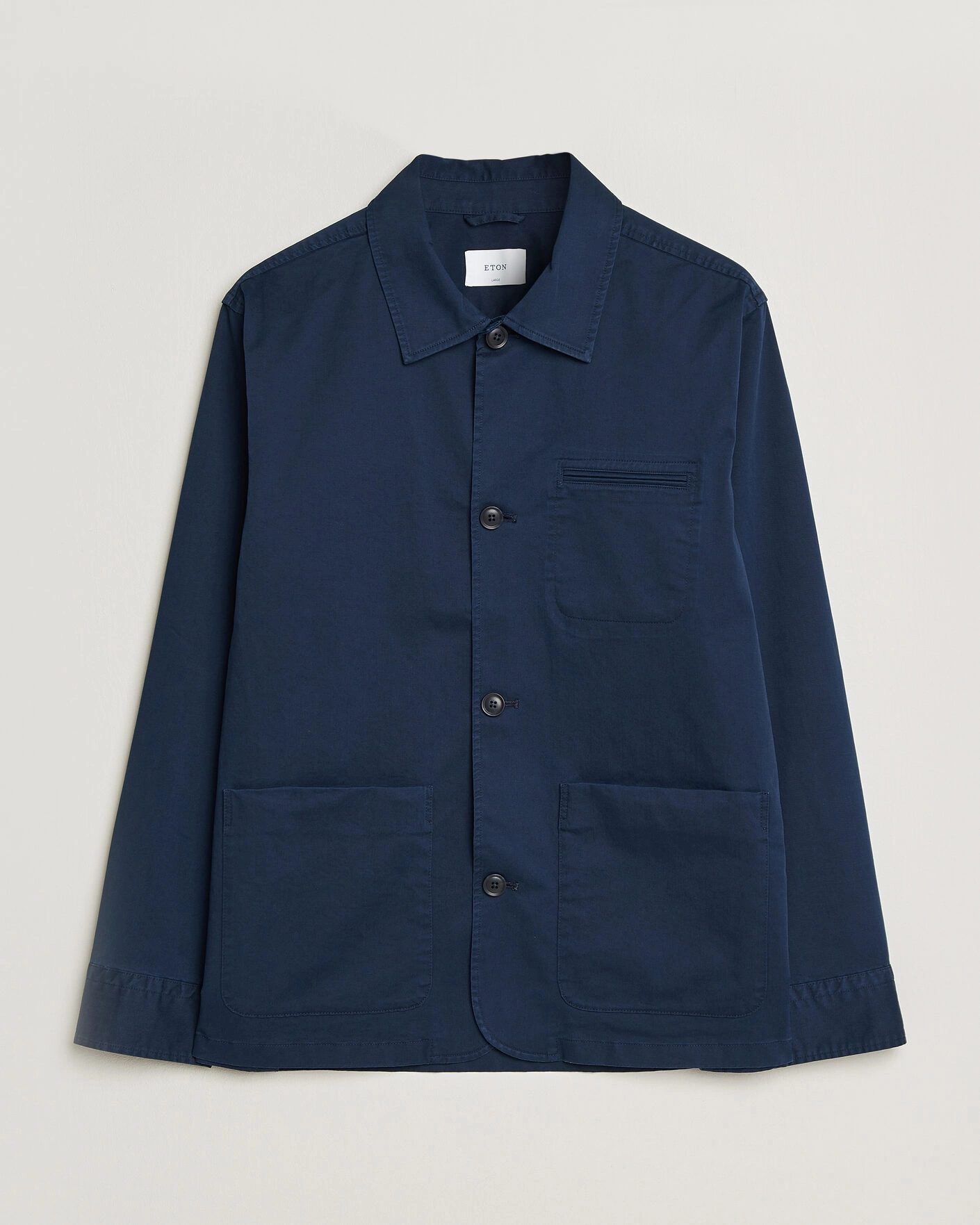 Men | Coats & Jackets | Eton | Cotton Chore Jacket Navy Blue