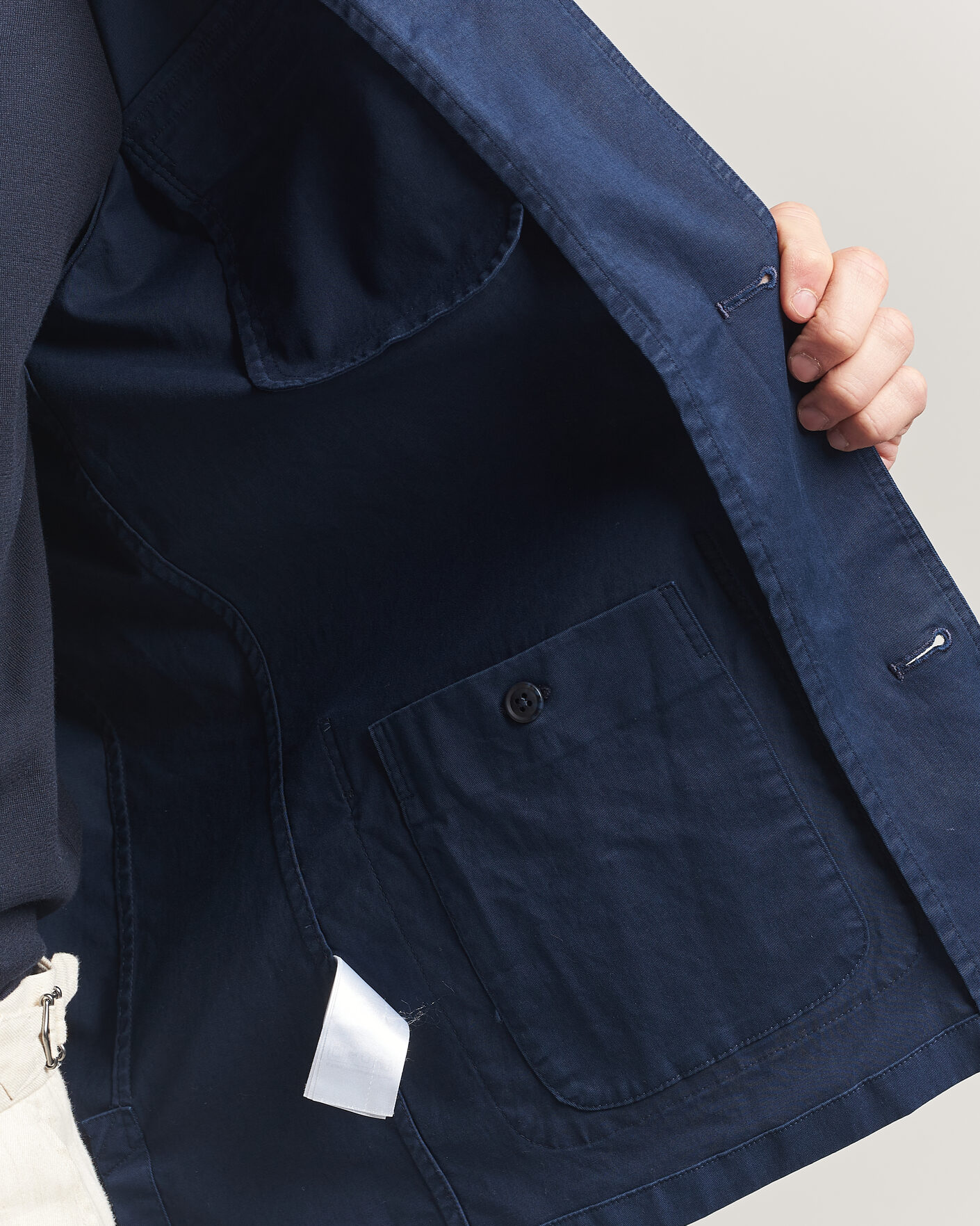 Men | Coats & Jackets | Eton | Cotton Chore Jacket Navy Blue