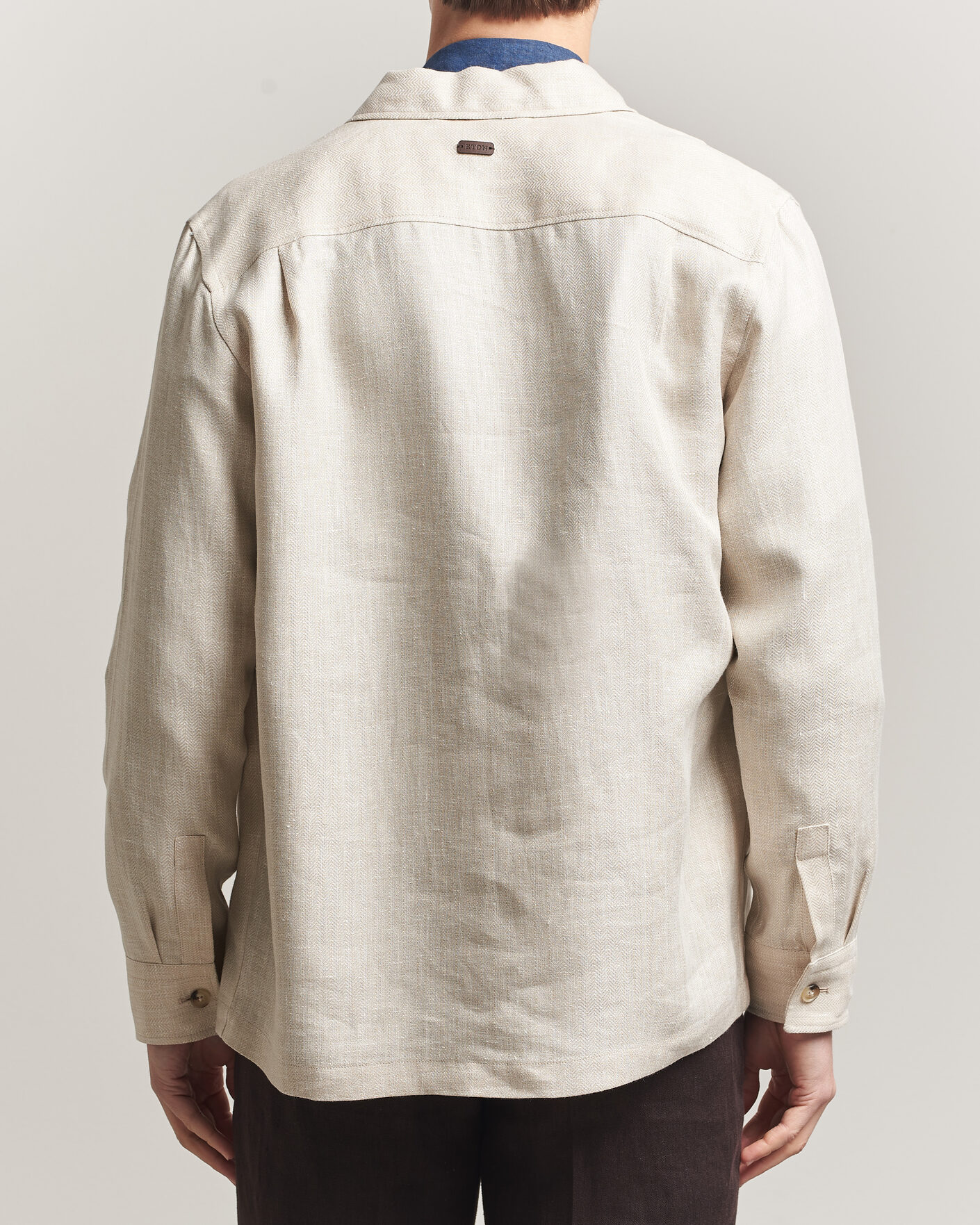 Men | Coats & Jackets | Eton | Four Pocket Linen Lyocell Shirt Jacket Off White