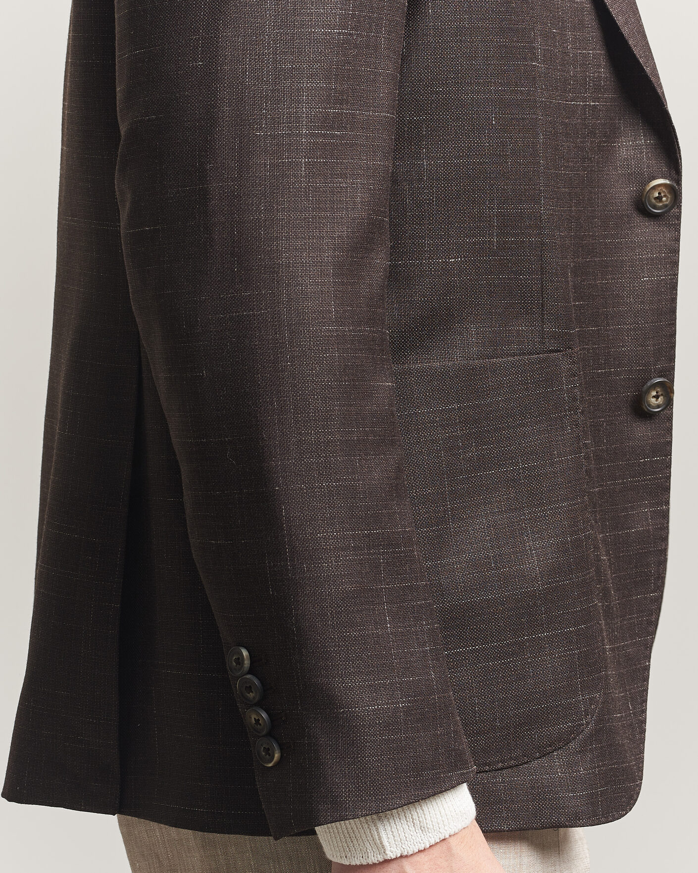 Men | Blazers | Eton | Wool Silk Soft Blazer Dark Brown