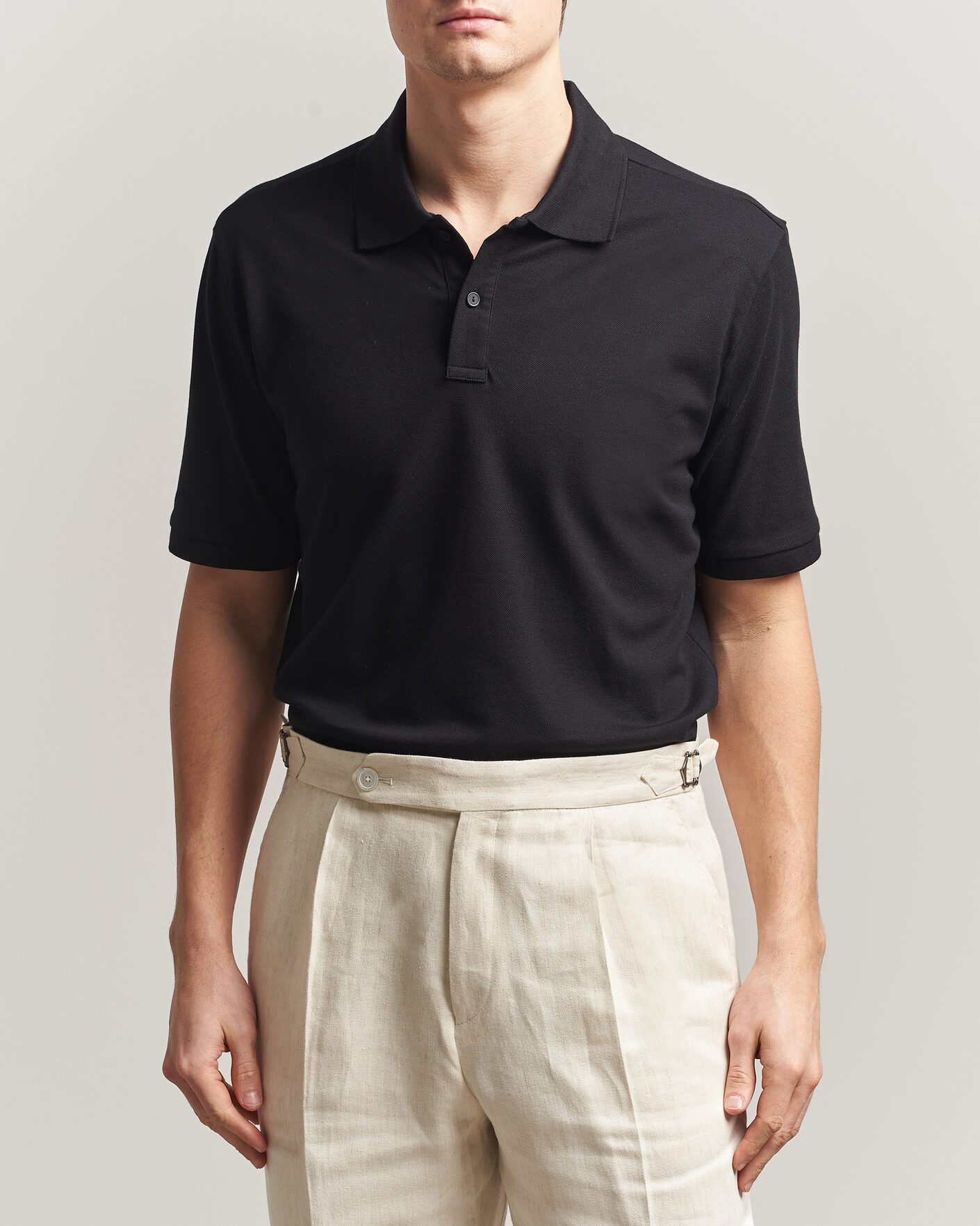 Men | Polo Shirts | Eton | Pima Pique Polo Black