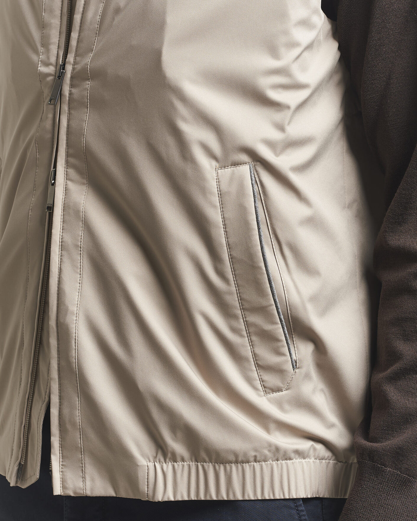 Men | Gilets | Eton | Lightweight Wind Vest Beige