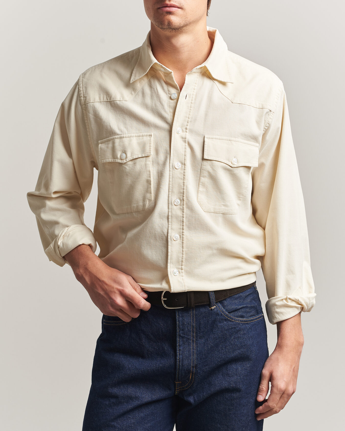 Sunflower Ace Poplin Casual Shirt Off White at CareOfCarl.com