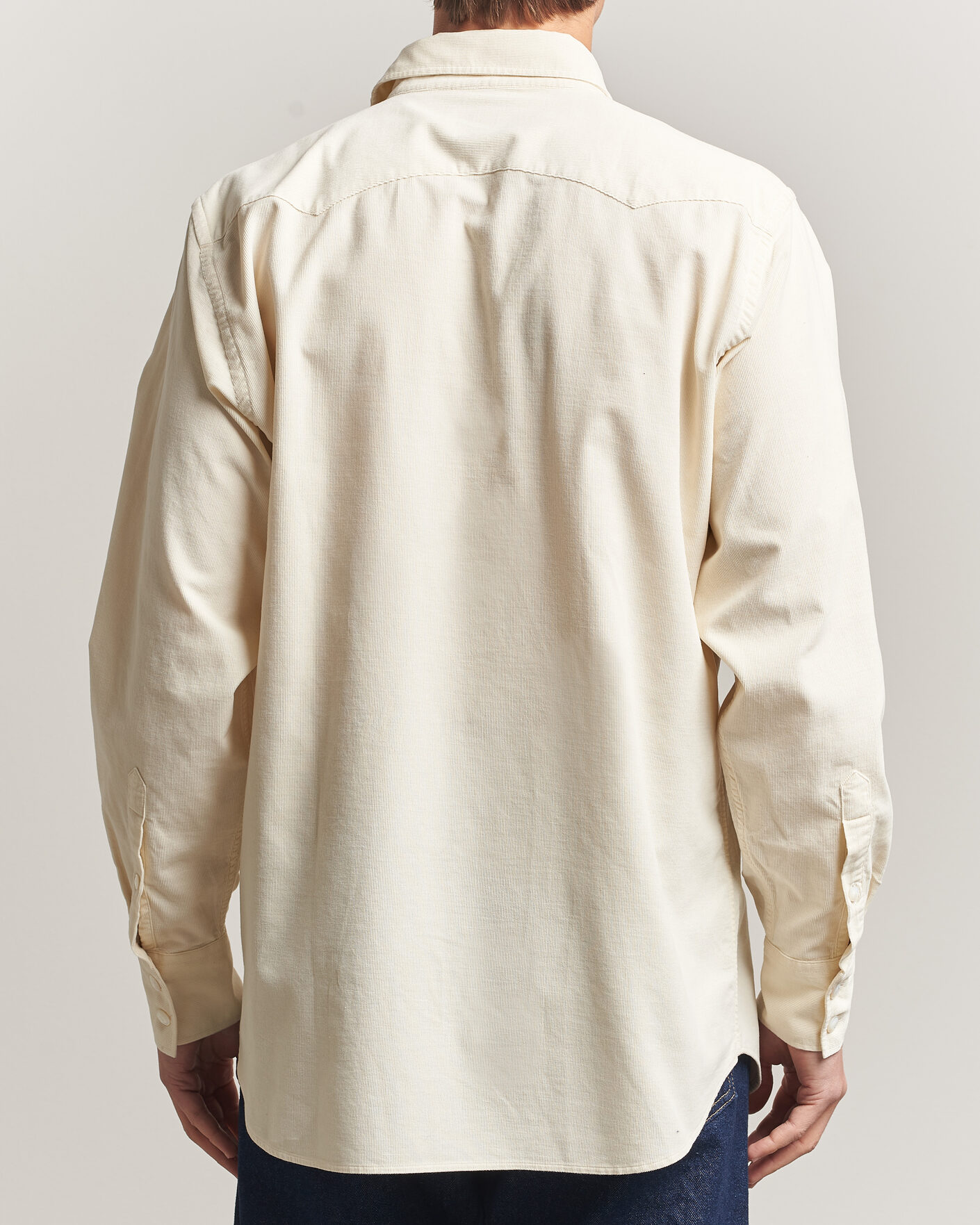 Men | Shirts | Drake's | Needlecord Western Shirt White