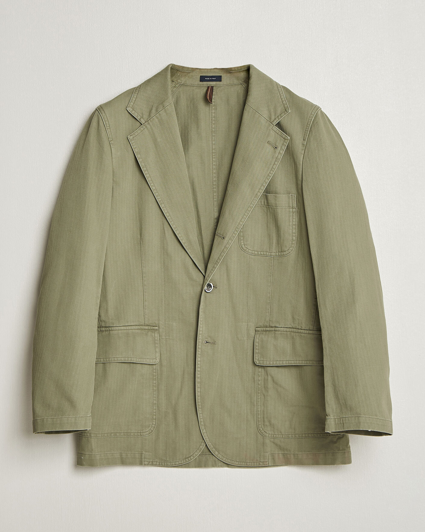 Men | Blazers | Drake's | MKI Herringbone Games Blazer Olive