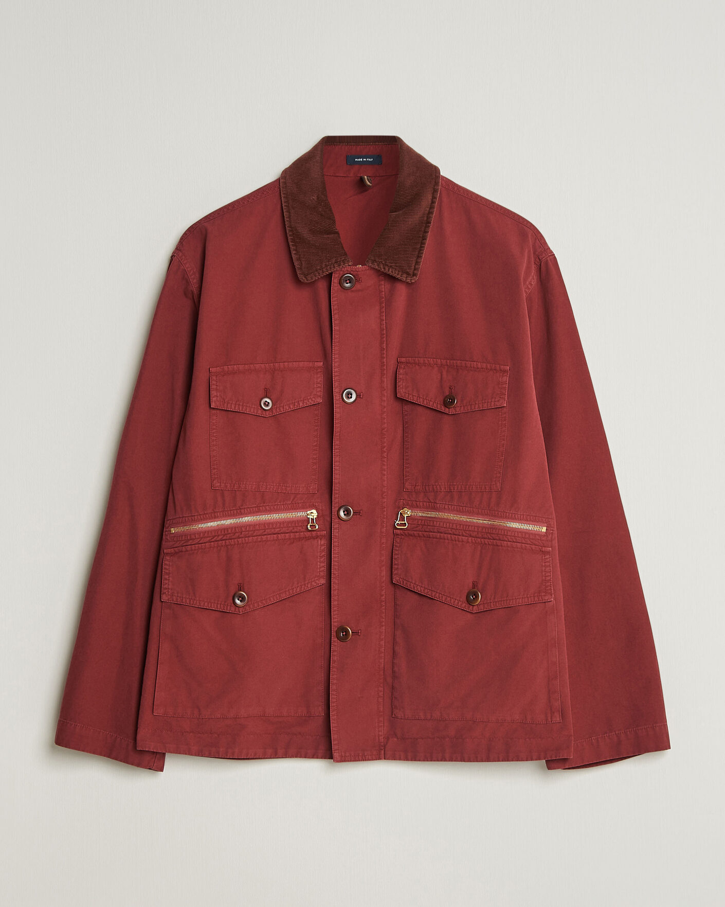 Men | Coats & Jackets | Drake's | Hiking Jacket Washed Red