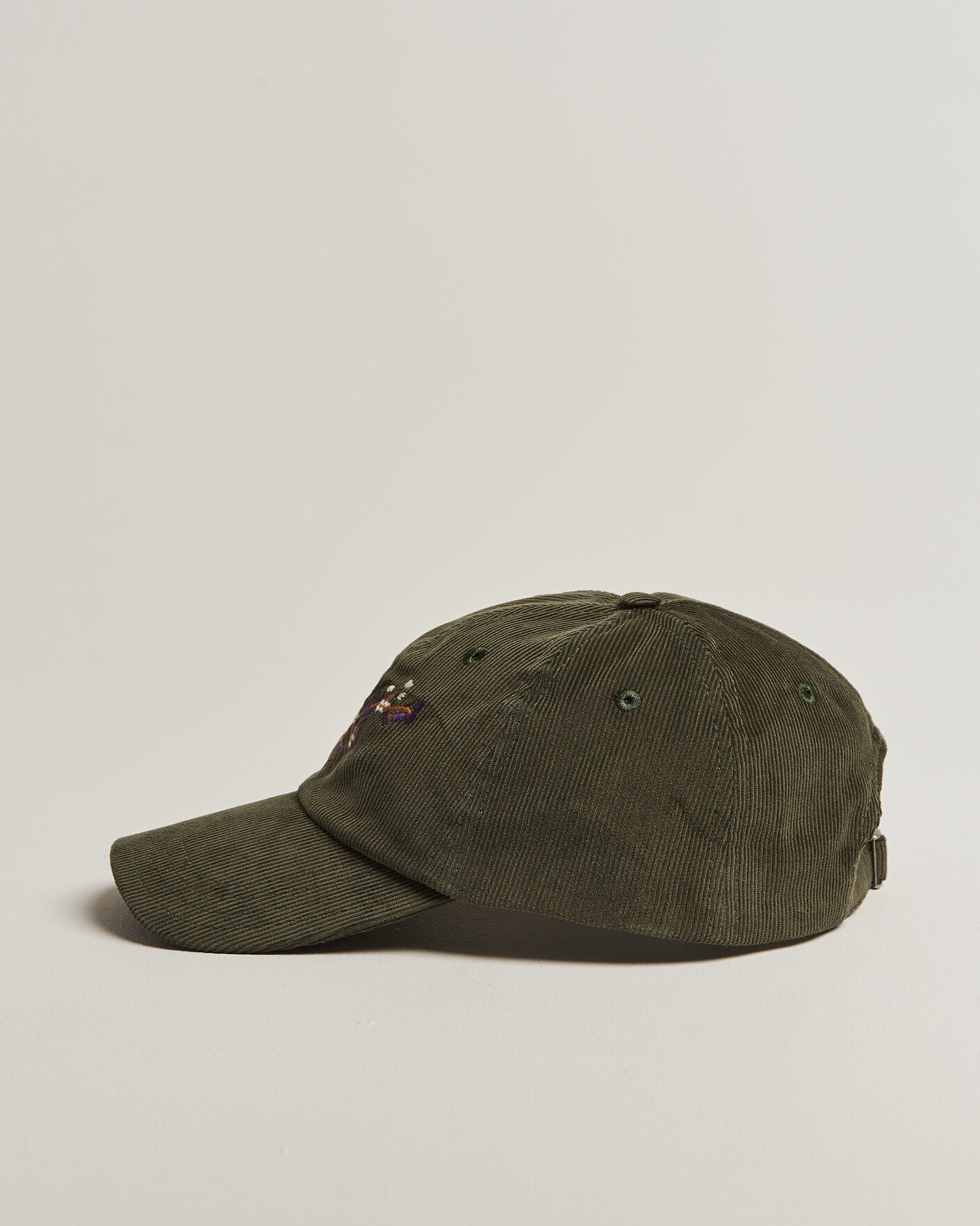 Men | Hats & Caps | Drake's | Blackthron Needlecord Baseball Cap Olive