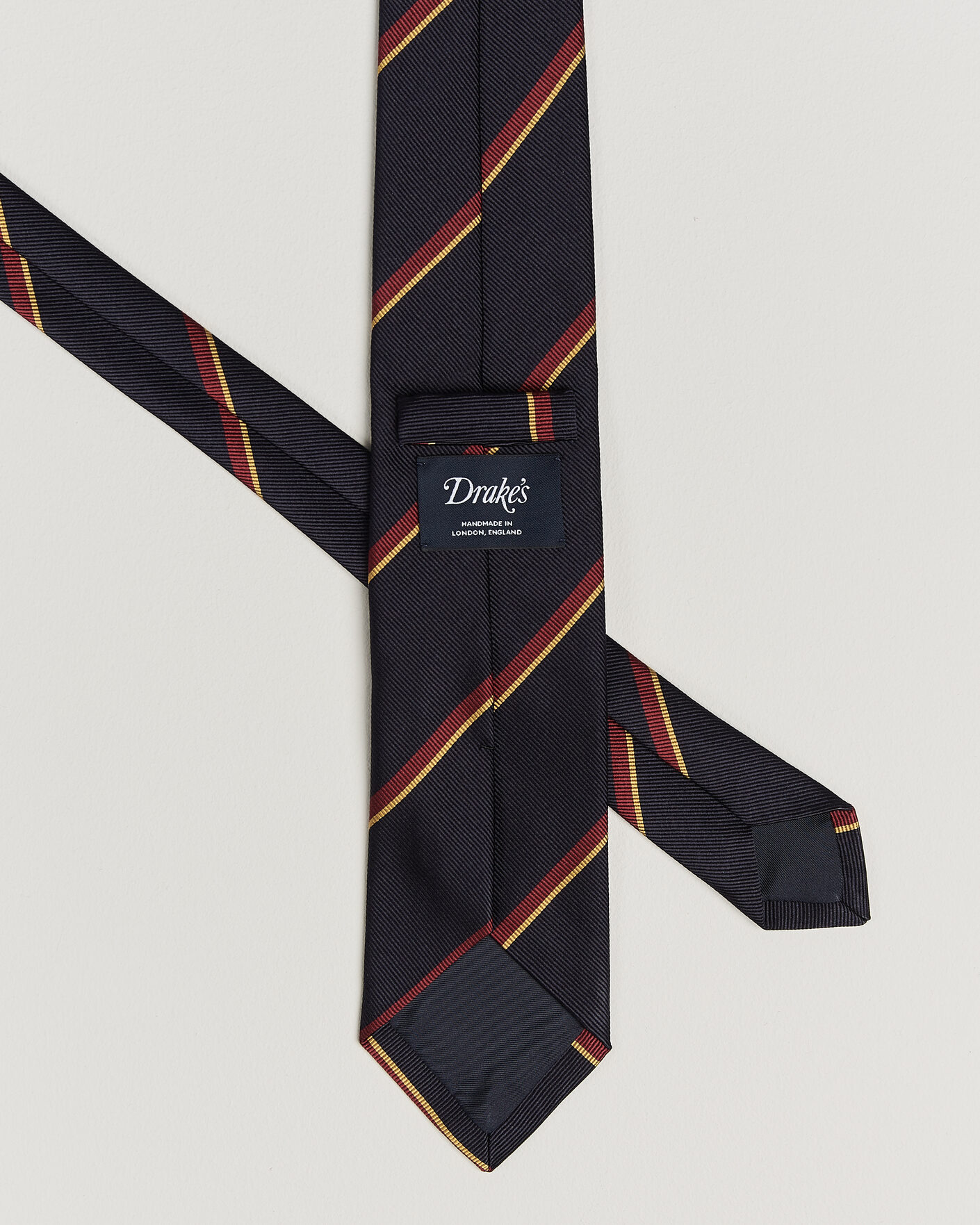 Men | Ties | Drake's | Regimental Stripe Reppe Tie Navy