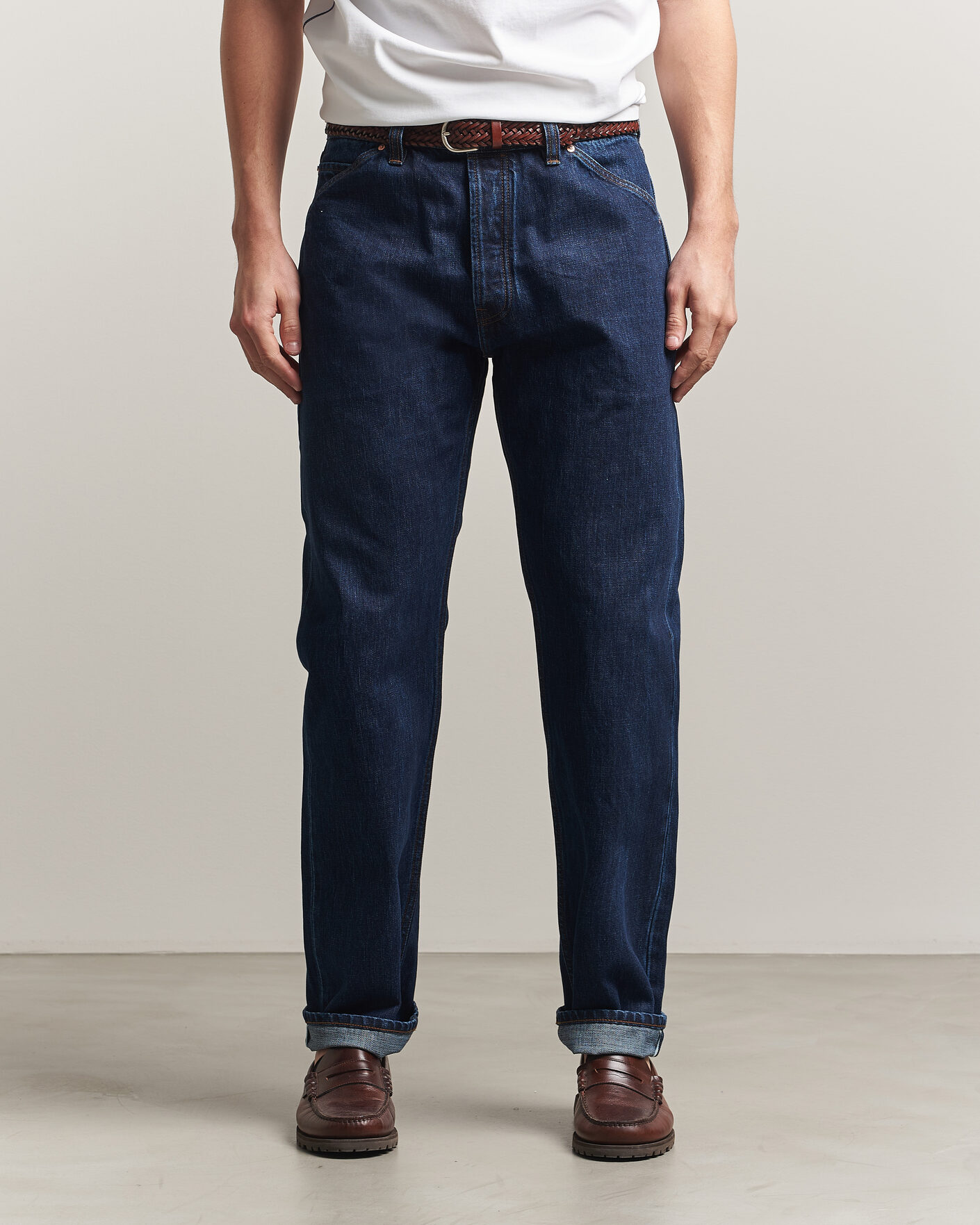 Drake's 5-Pocket Japanese Selvedge Denim Stone Wash at CareOfCarl.com