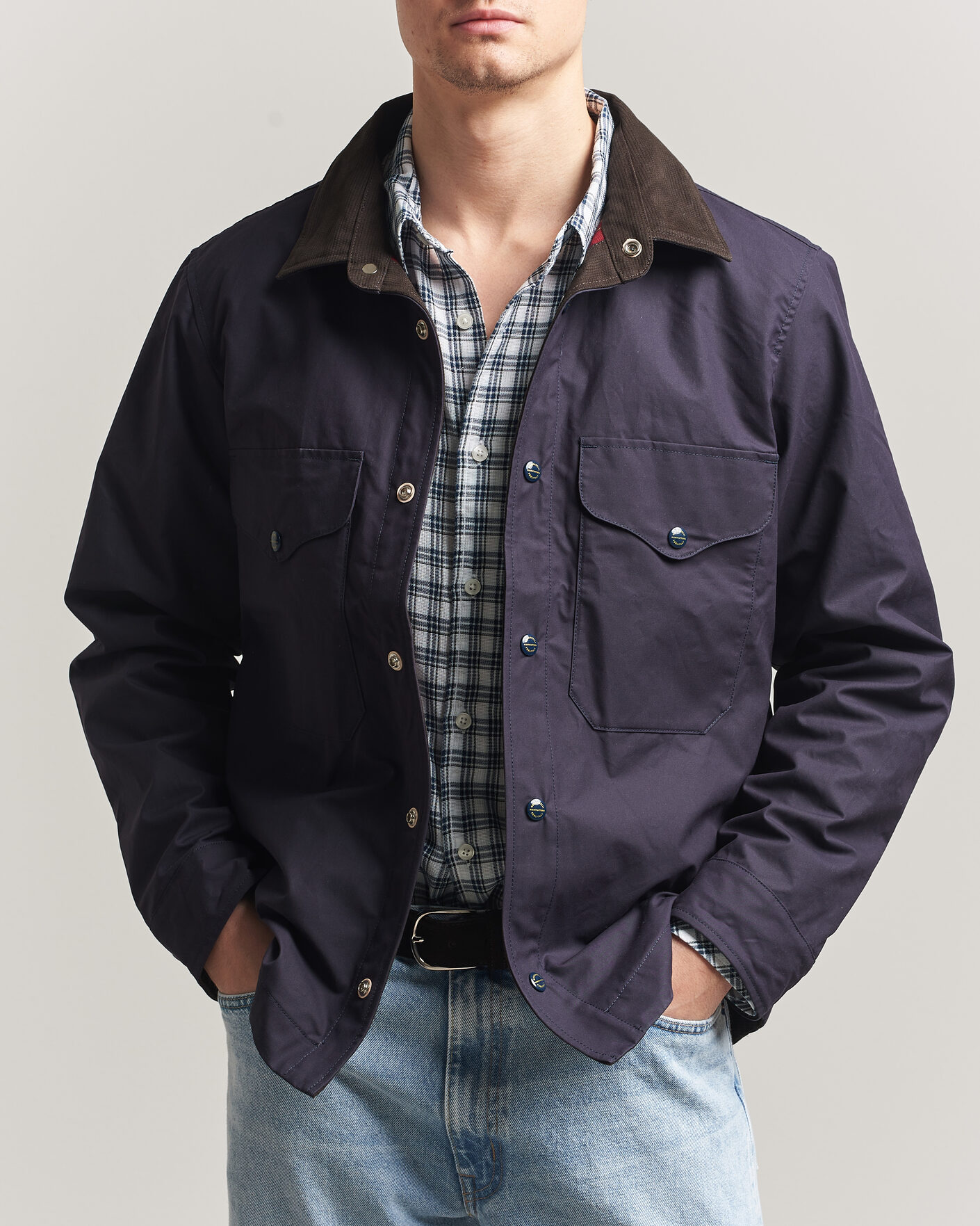 Manifattura Ceccarelli Dry Wax Heavy Shirt Jacket Navy at