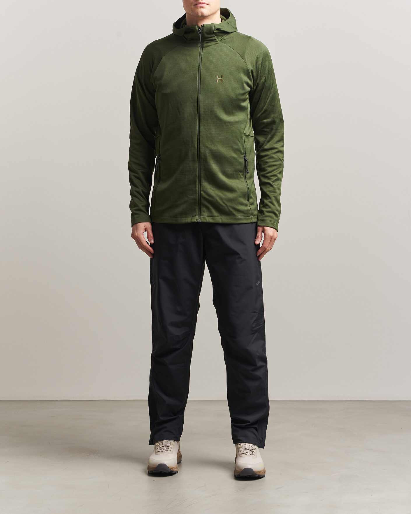 Haglöfs Korp Mid Fleece Hood Seaweed Green at CareOfCarl.com