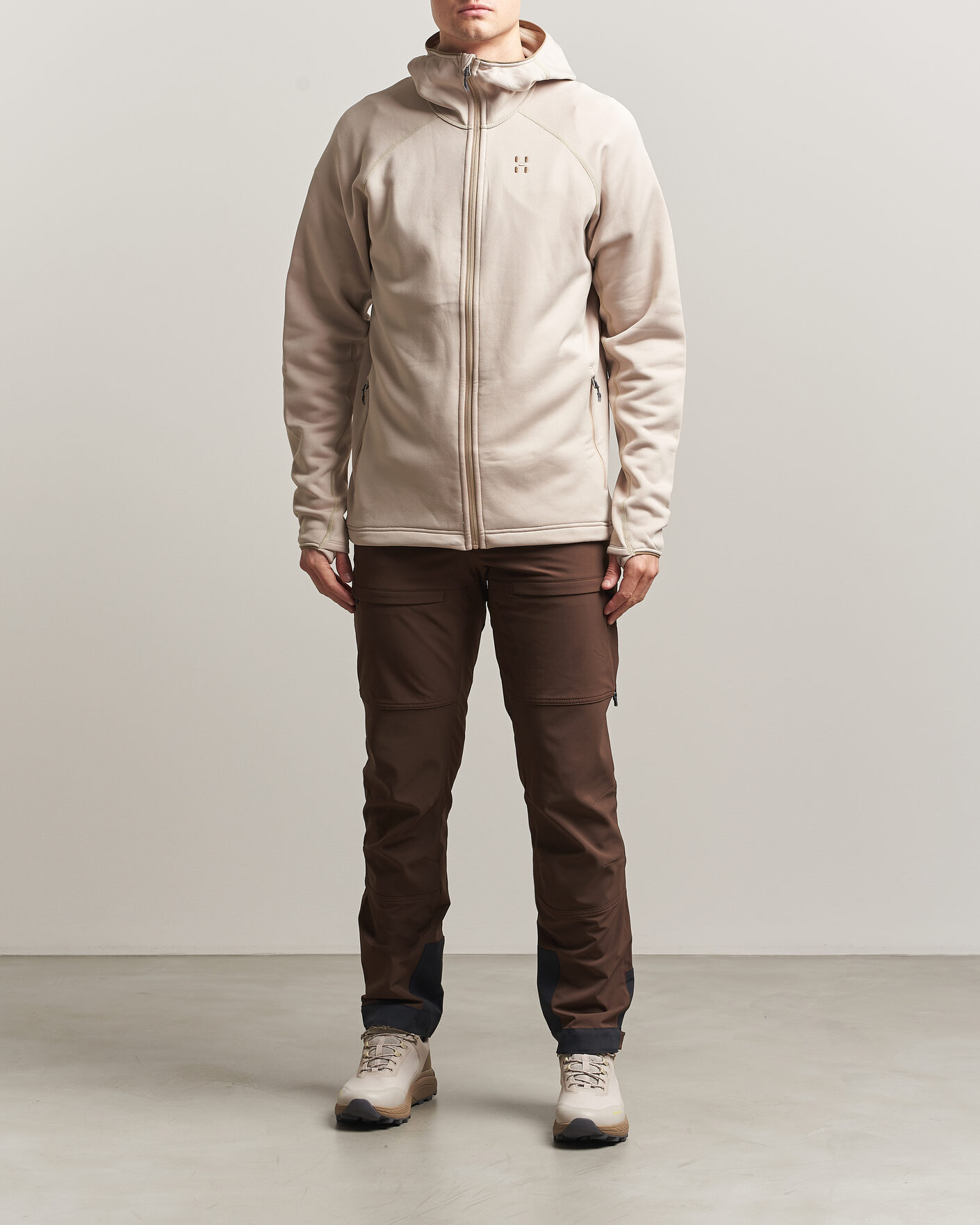 Men | Sweaters & Knitwear | Haglöfs | Magma Mid Fleece Hood Chalk Beige