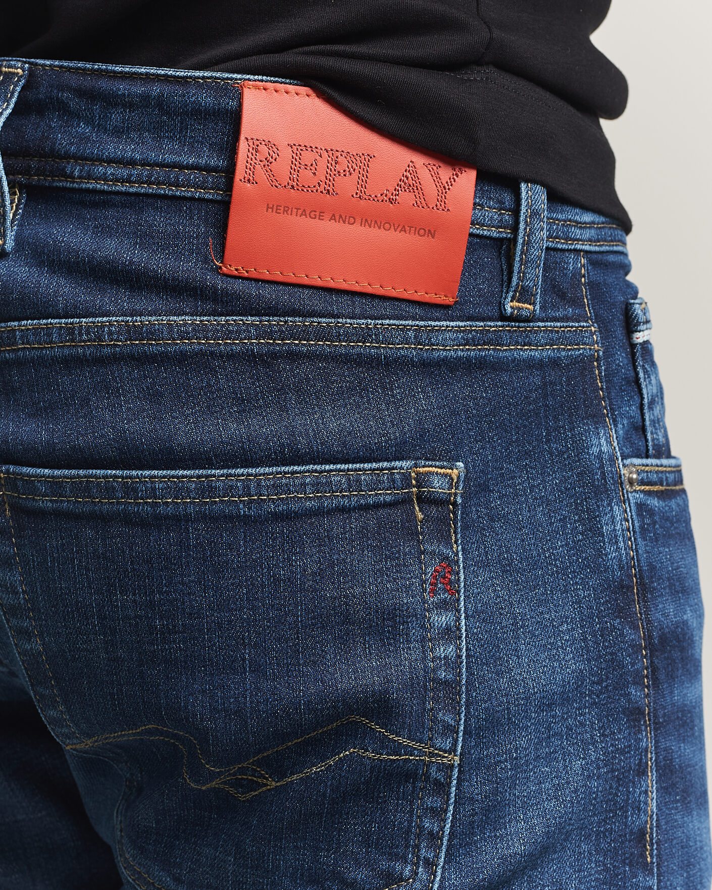Men | Trousers | Replay | Grover Straight Fit Stretch Heritage Jeans Dark Blue