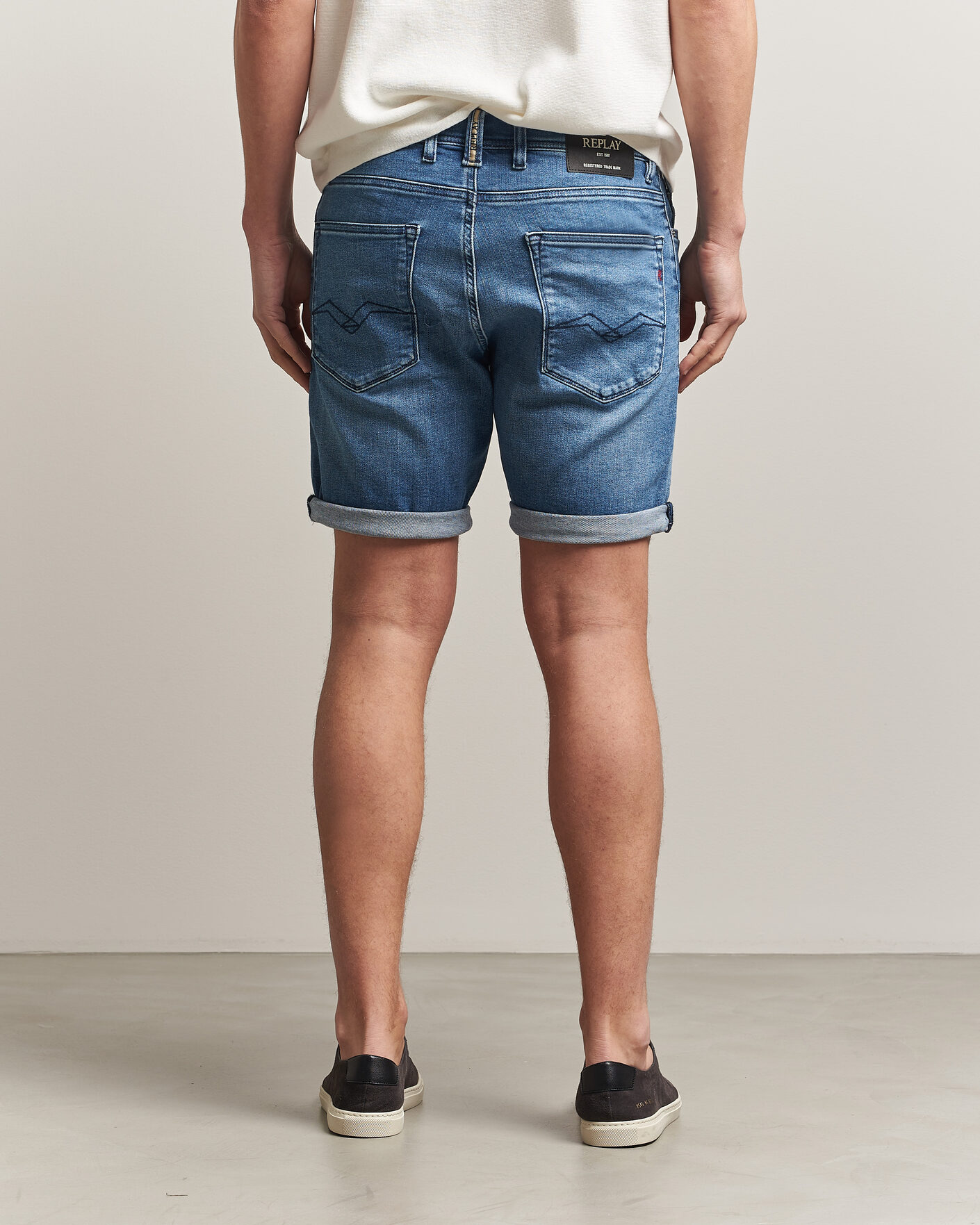 Men | Shorts | Replay | RBJ981 Stretch Denim Shorts Light Blue