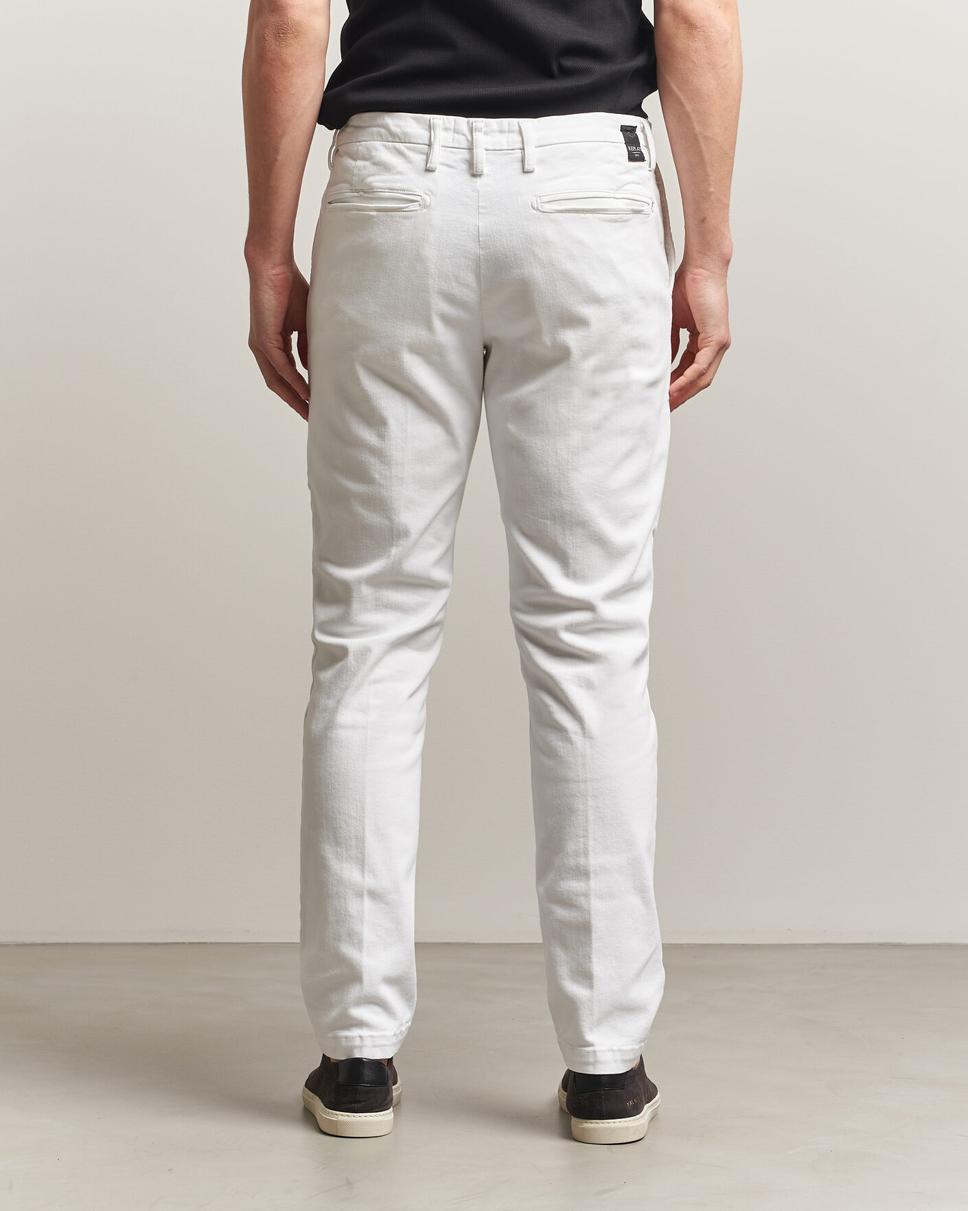 Men | Trousers | Replay | Benni Hyperflex X-Lite Chinos Natural White