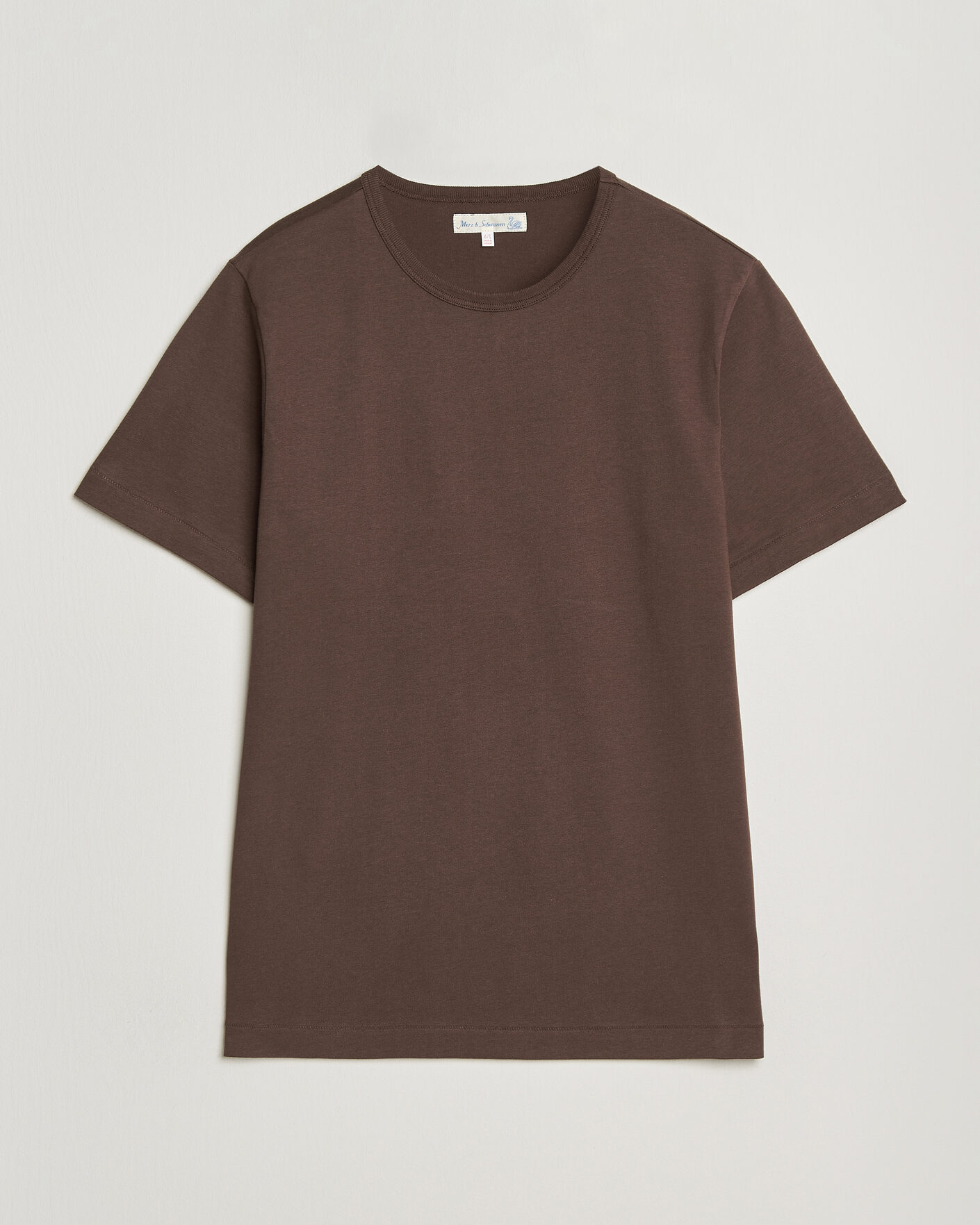 Men | T-Shirts | Merz b. Schwanen | Classic Fit Sturdy Loopwheeled T-Shirt Chocolate
