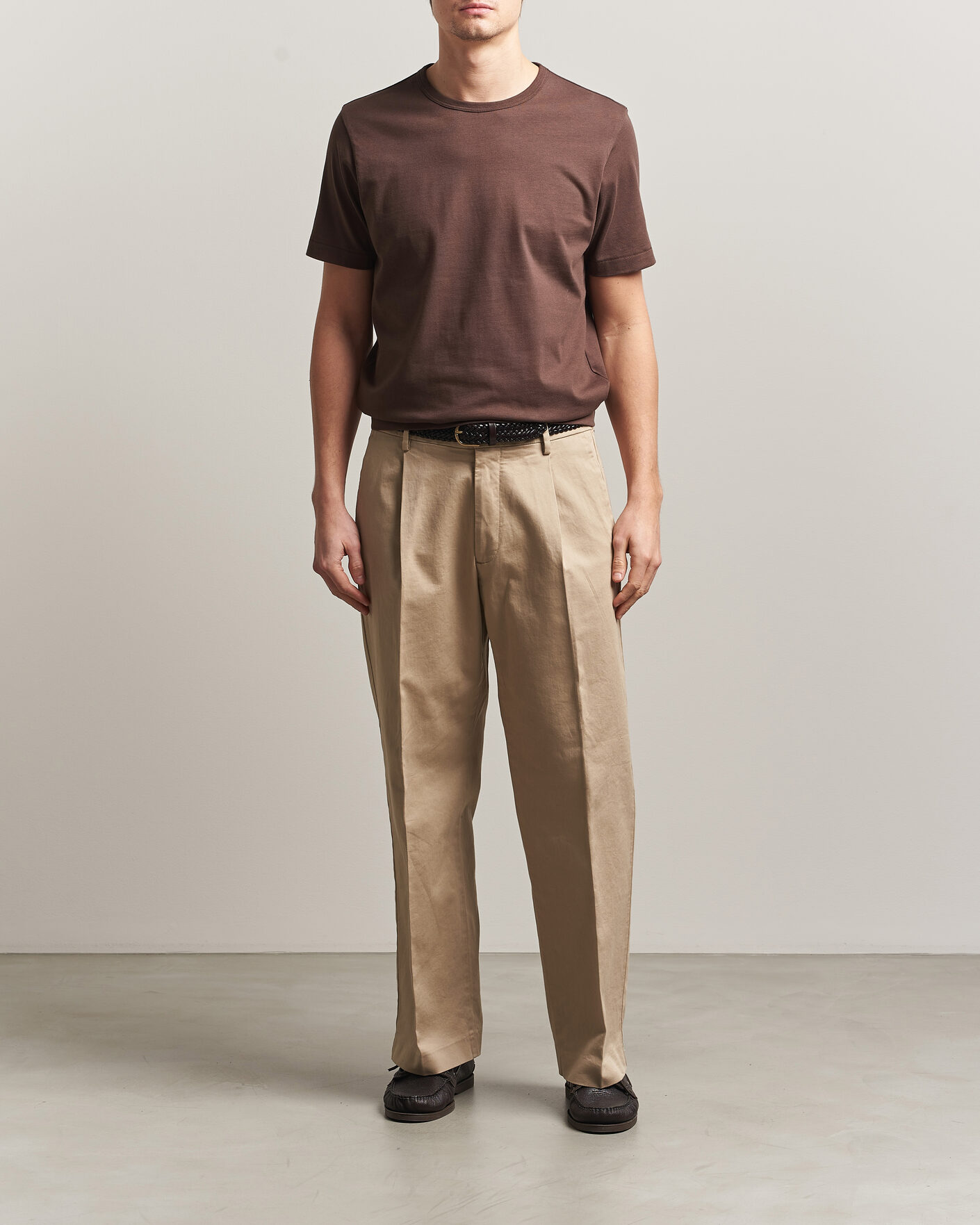 Men | T-Shirts | Merz b. Schwanen | Classic Fit Sturdy T-Shirt Chocolate