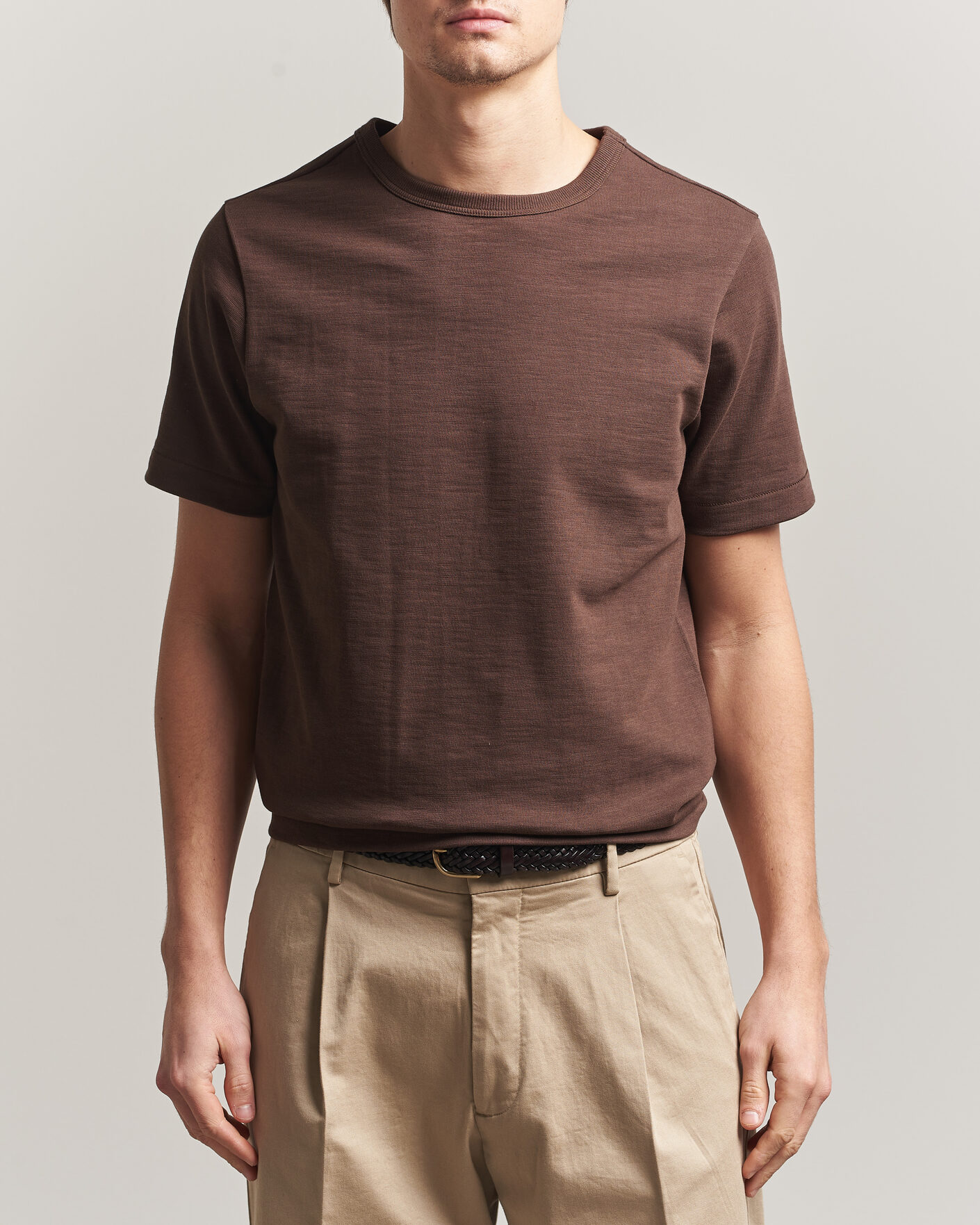 Men | T-Shirts | Merz b. Schwanen | Relaxed Fit Loopwheeled Heavy T-Shirt Chocolate