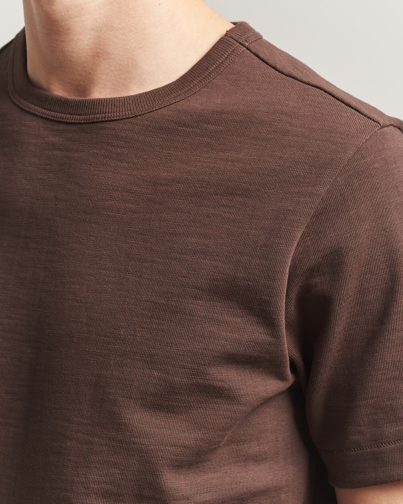 Men | T-Shirts | Merz b. Schwanen | Relaxed Fit Loopwheeled Heavy T-Shirt Chocolate