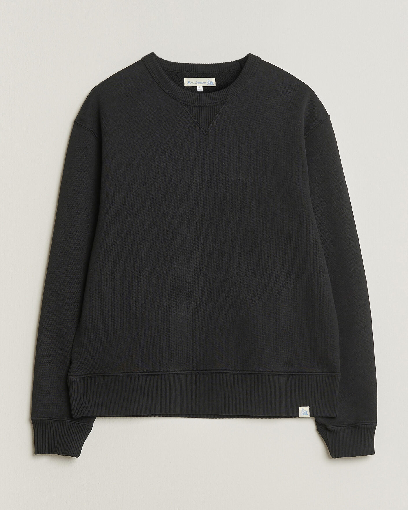 Men | Sweaters & Knitwear | Merz b. Schwanen | Classic Fit Authentic Fleece Sweatshirt Black