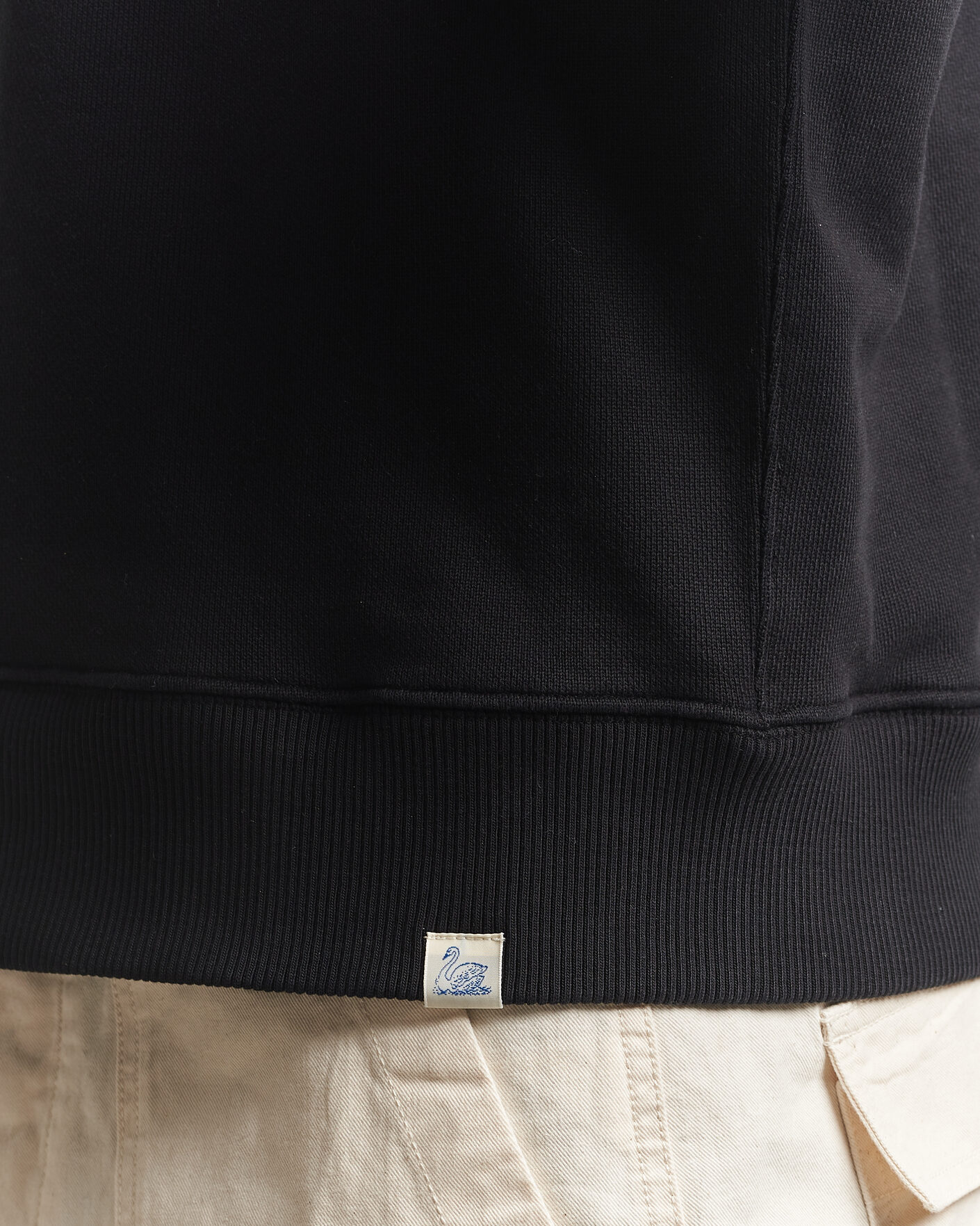 Men | Sweaters & Knitwear | Merz b. Schwanen | Classic Fit Authentic Fleece Sweatshirt Black