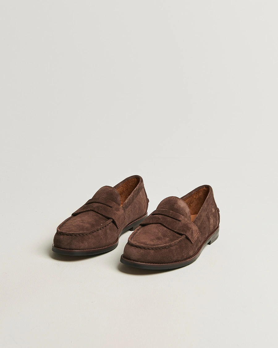 Men | Loafers | Polo Ralph Lauren | Alston Suede Penny Loafers Dark Brown