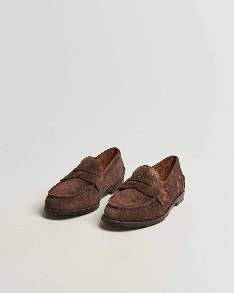 Men | Loafers | Polo Ralph Lauren | Alston Suede Penny Loafers Dark Brown