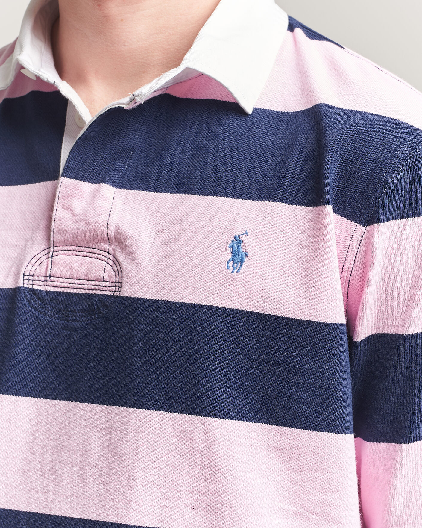 Polo Ralph Lauren Jersey Striped Rugger Carmel Pink/Newport Navy