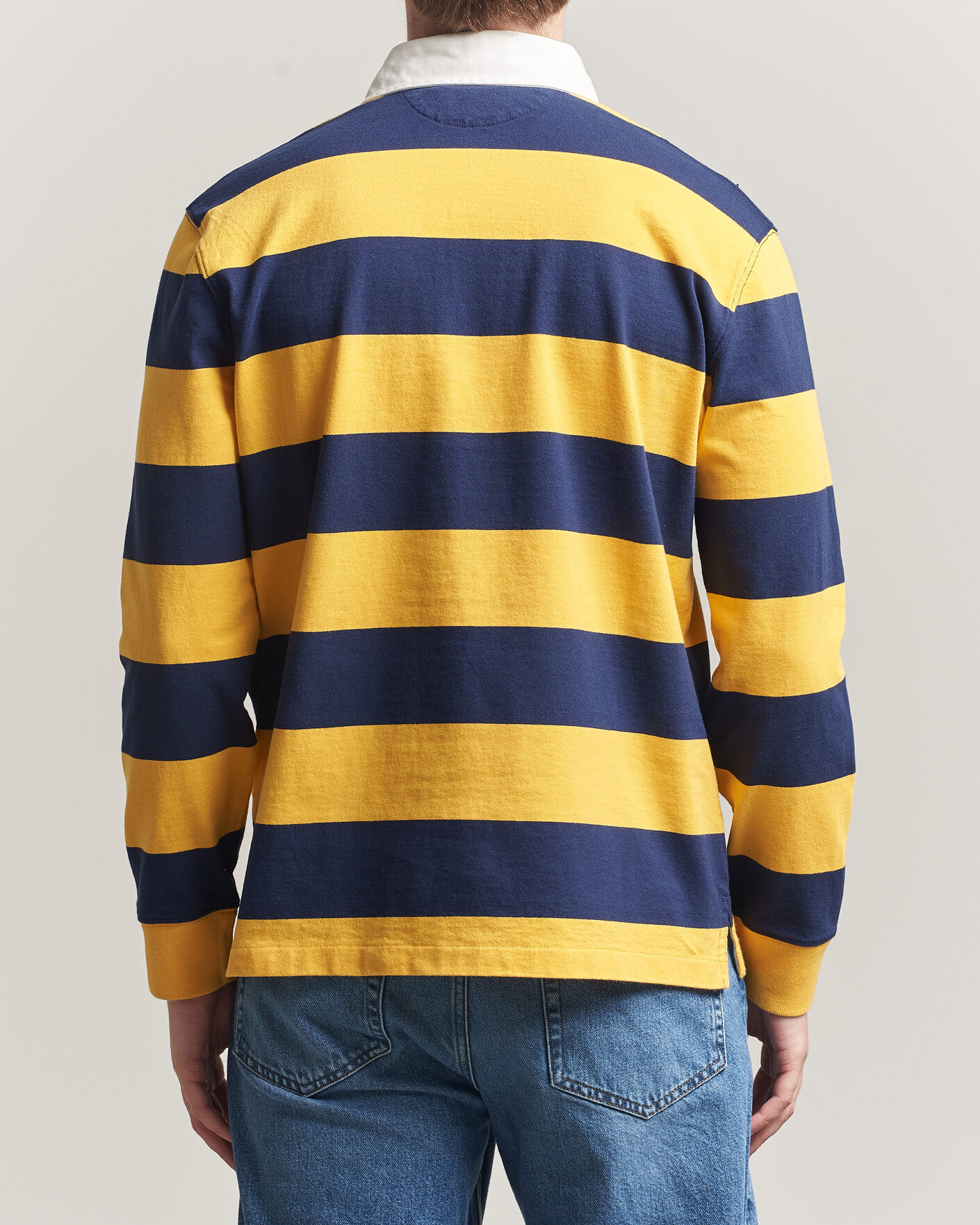 Men | Sweaters & Knitwear | Polo Ralph Lauren | Jersey Striped Rugger Newport Navy/Gold