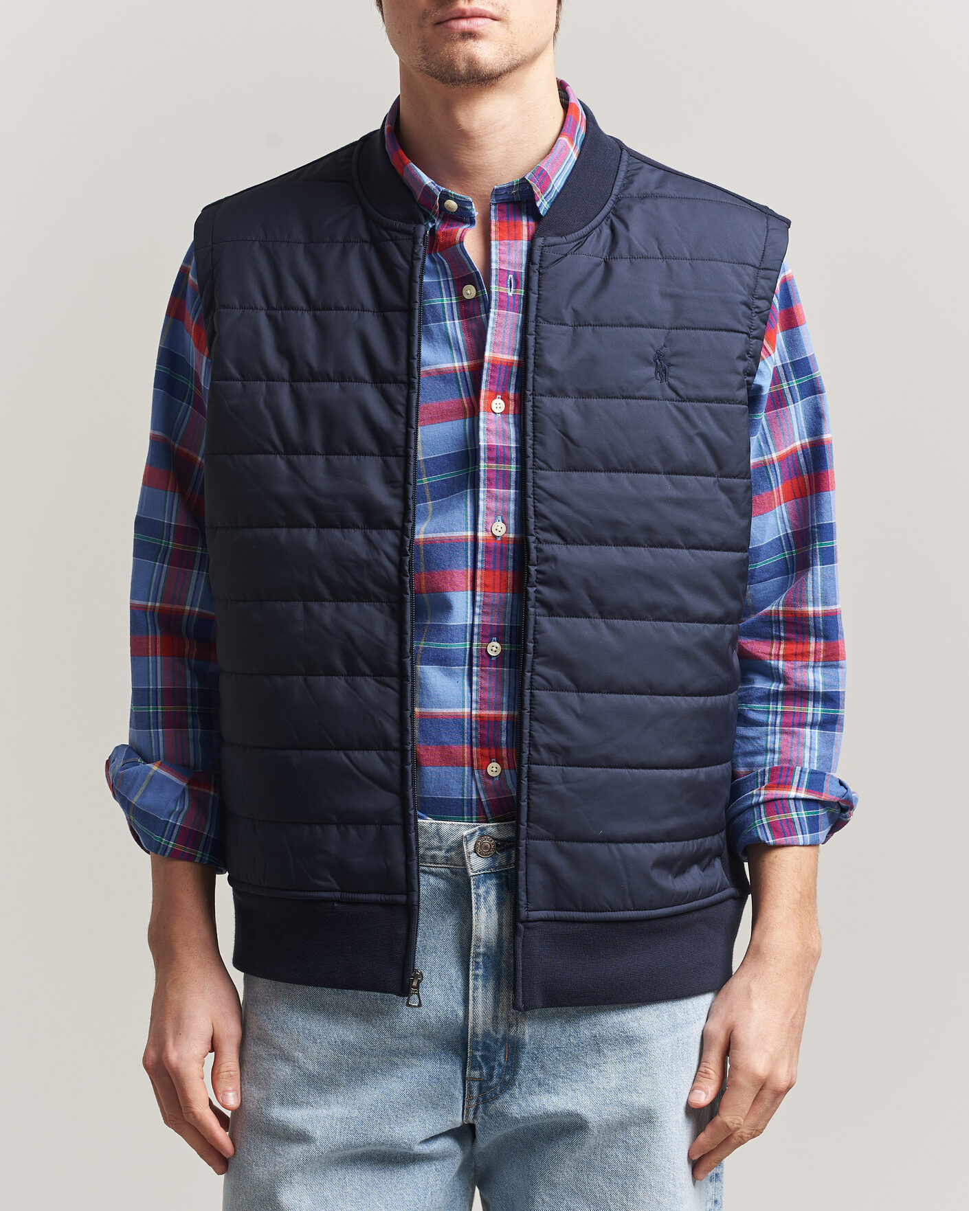 Men | Gilets | Polo Ralph Lauren | Double Knitted Jaquard Vest Aviator Navy