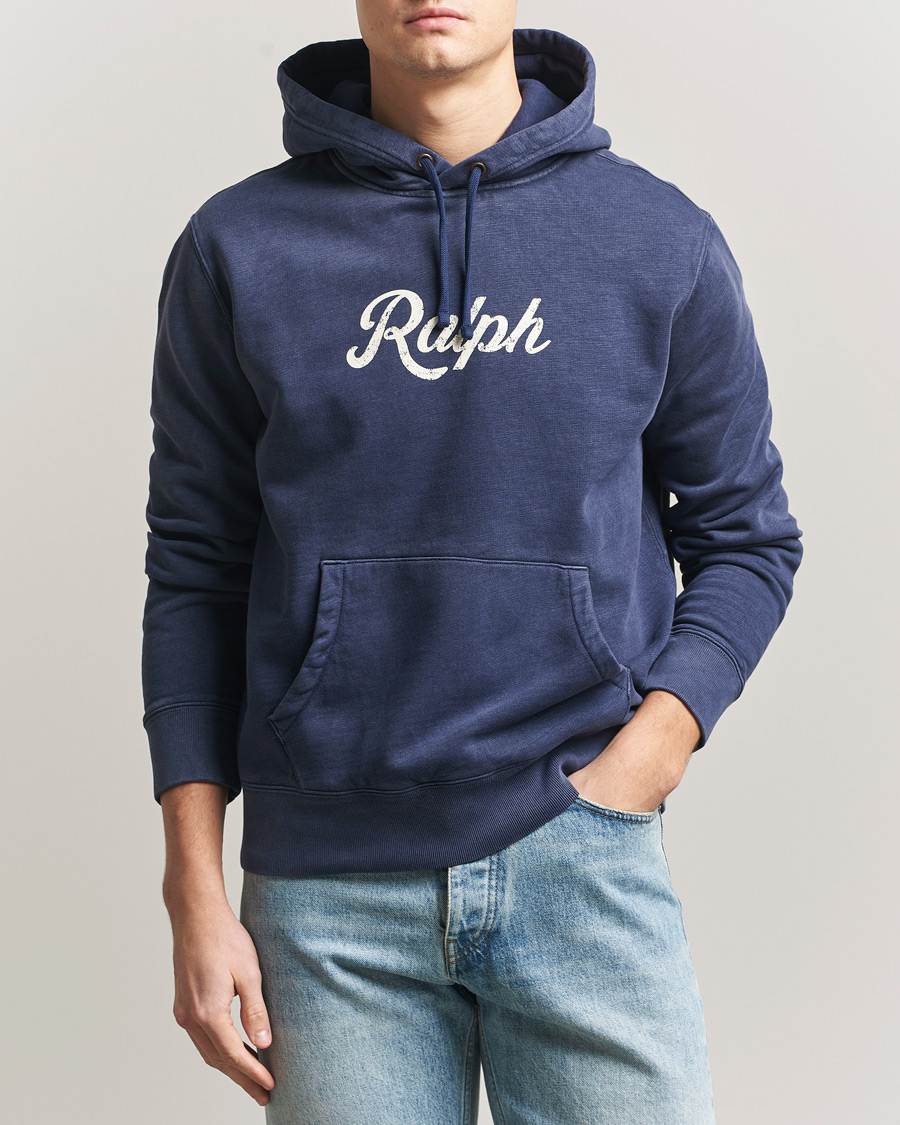 Men | Sweaters & Knitwear | Polo Ralph Lauren | Vintage Fleece Logo Hoodie Dark Cobalt