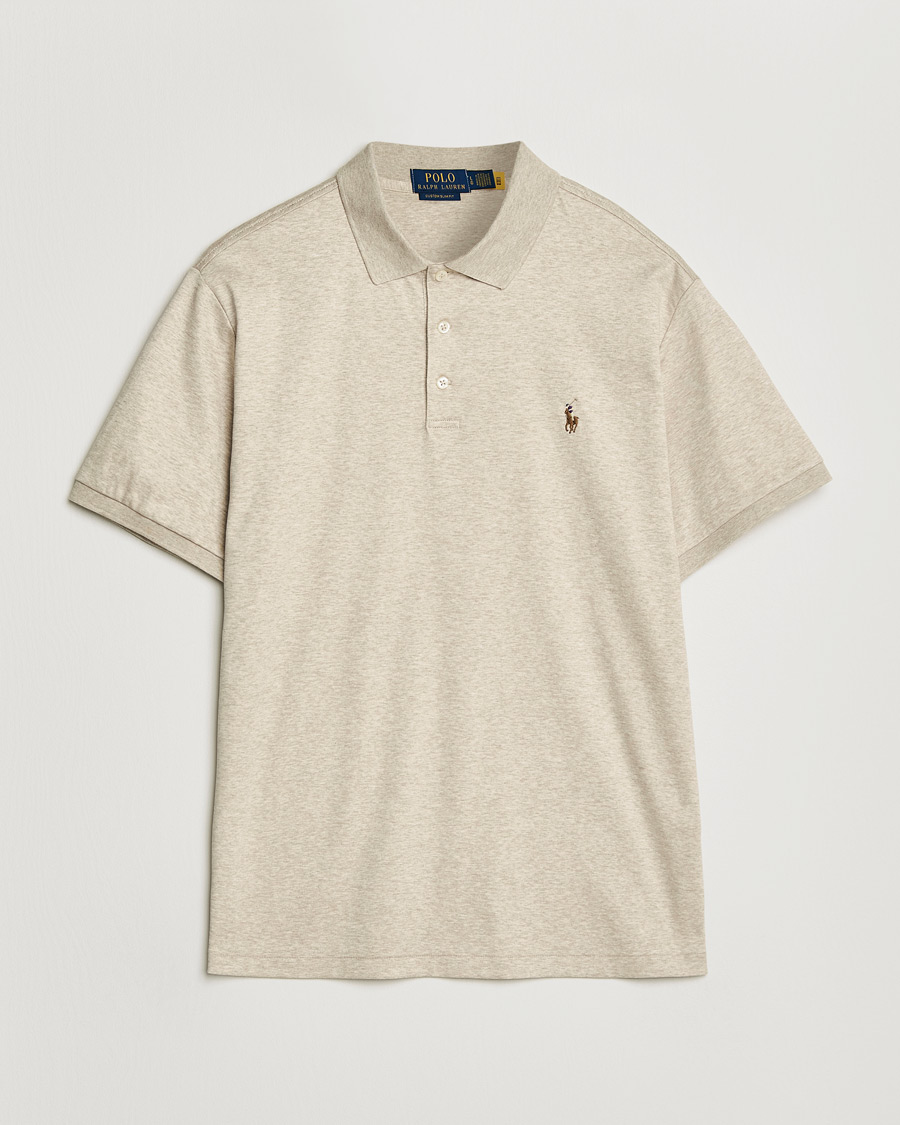 Polo Ralph Lauren Luxury Pima Cotton Polo Expedition Dune Heather