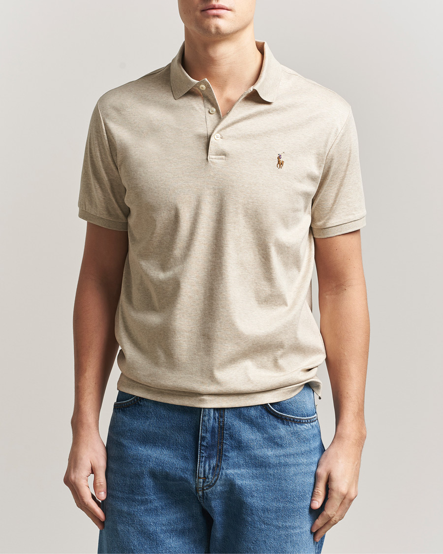 Polo Ralph Lauren Luxury Pima Cotton Polo Expedition Dune Heather