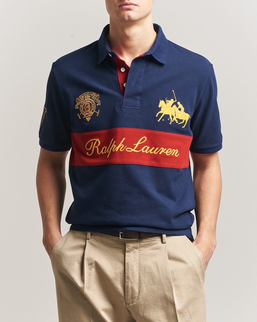 Men | Polo Shirts | Polo Ralph Lauren | Block Striped Polo Newport Navy