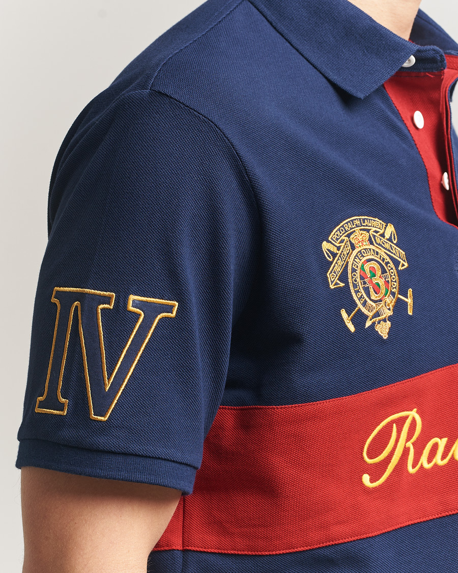 Men | Polo Shirts | Polo Ralph Lauren | Block Striped Polo Newport Navy