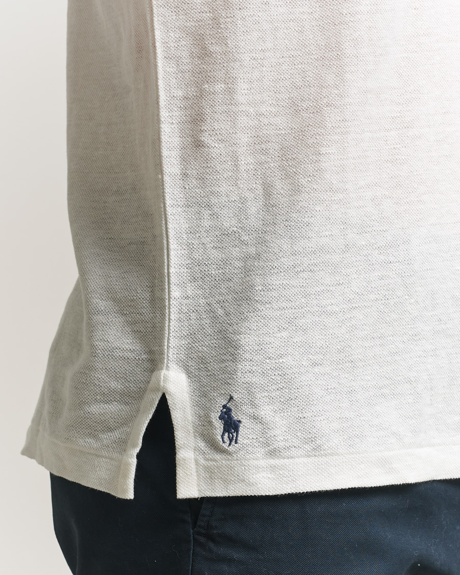 Men | Polo Shirts | Polo Ralph Lauren | Long Sleeve Linen Polo Deckwash White