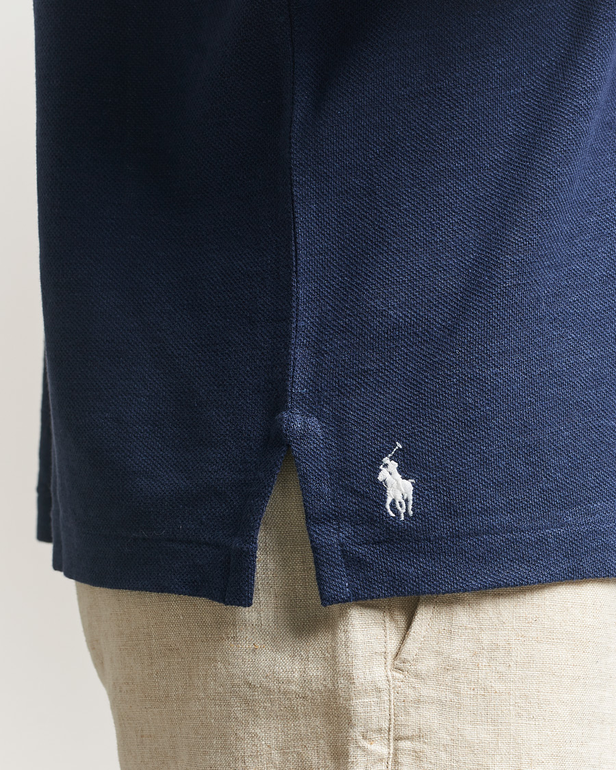 Men | Polo Shirts | Polo Ralph Lauren | Long Sleeve Linen Polo Newport Navy