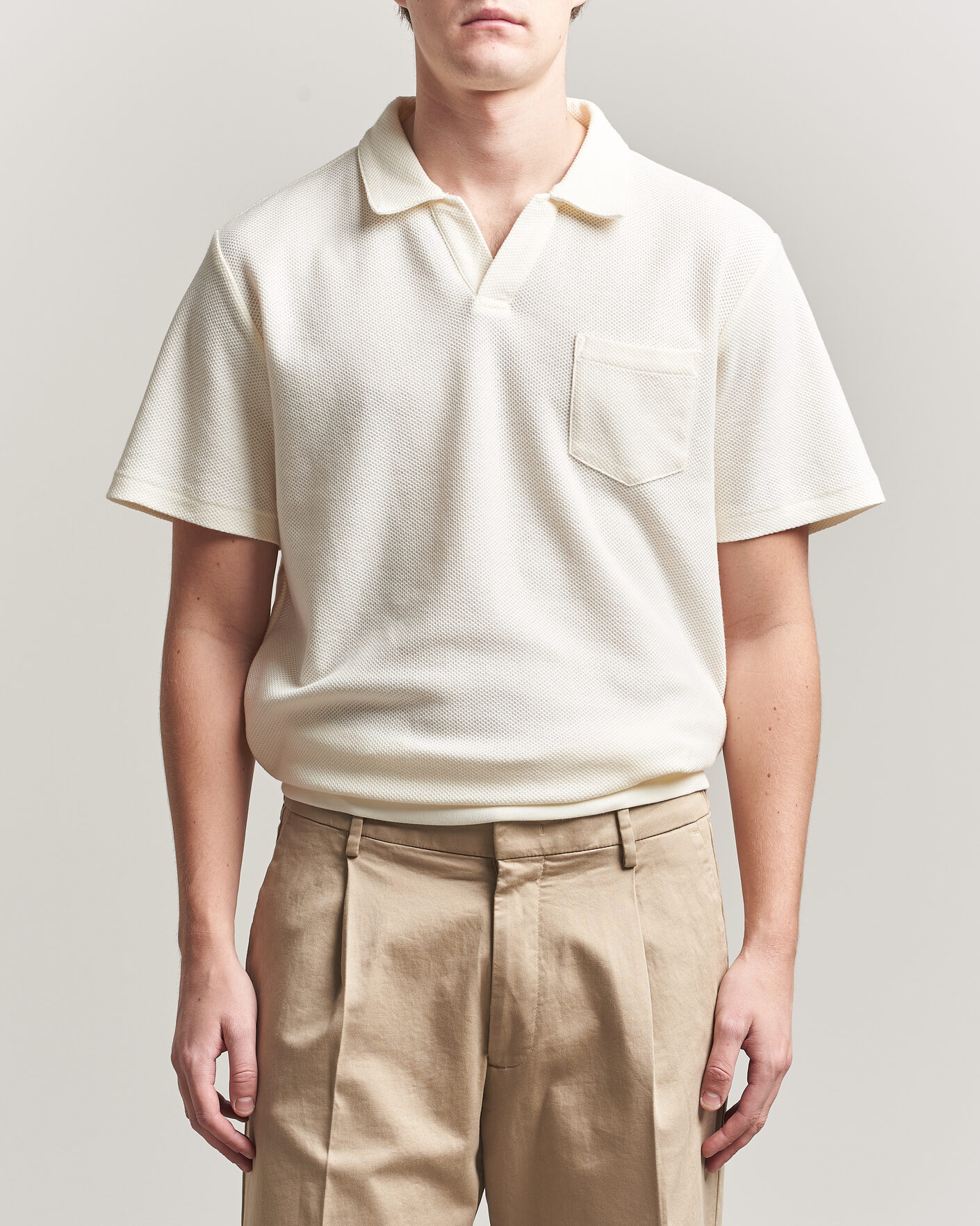Men | Polo Shirts | Polo Ralph Lauren | Knitted Polo Pale Cream