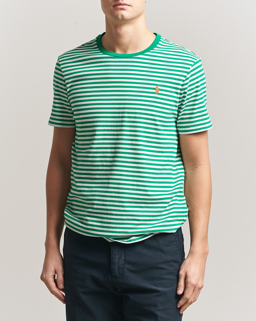 Men | T-Shirts | Polo Ralph Lauren | Crew Neck Striped T-Shirt Billiard/White