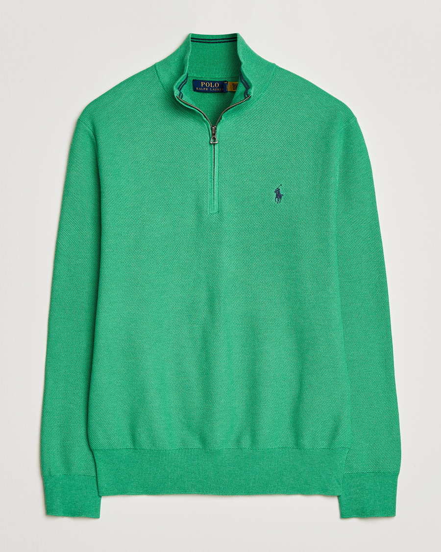 Men | Sweaters & Knitwear | Polo Ralph Lauren | Textured Half Zip Palm Green Heather