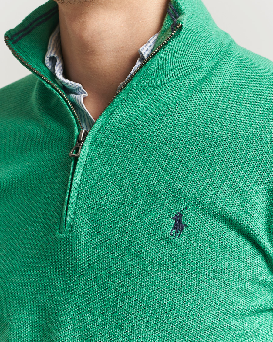 Men | Sweaters & Knitwear | Polo Ralph Lauren | Textured Half Zip Palm Green Heather