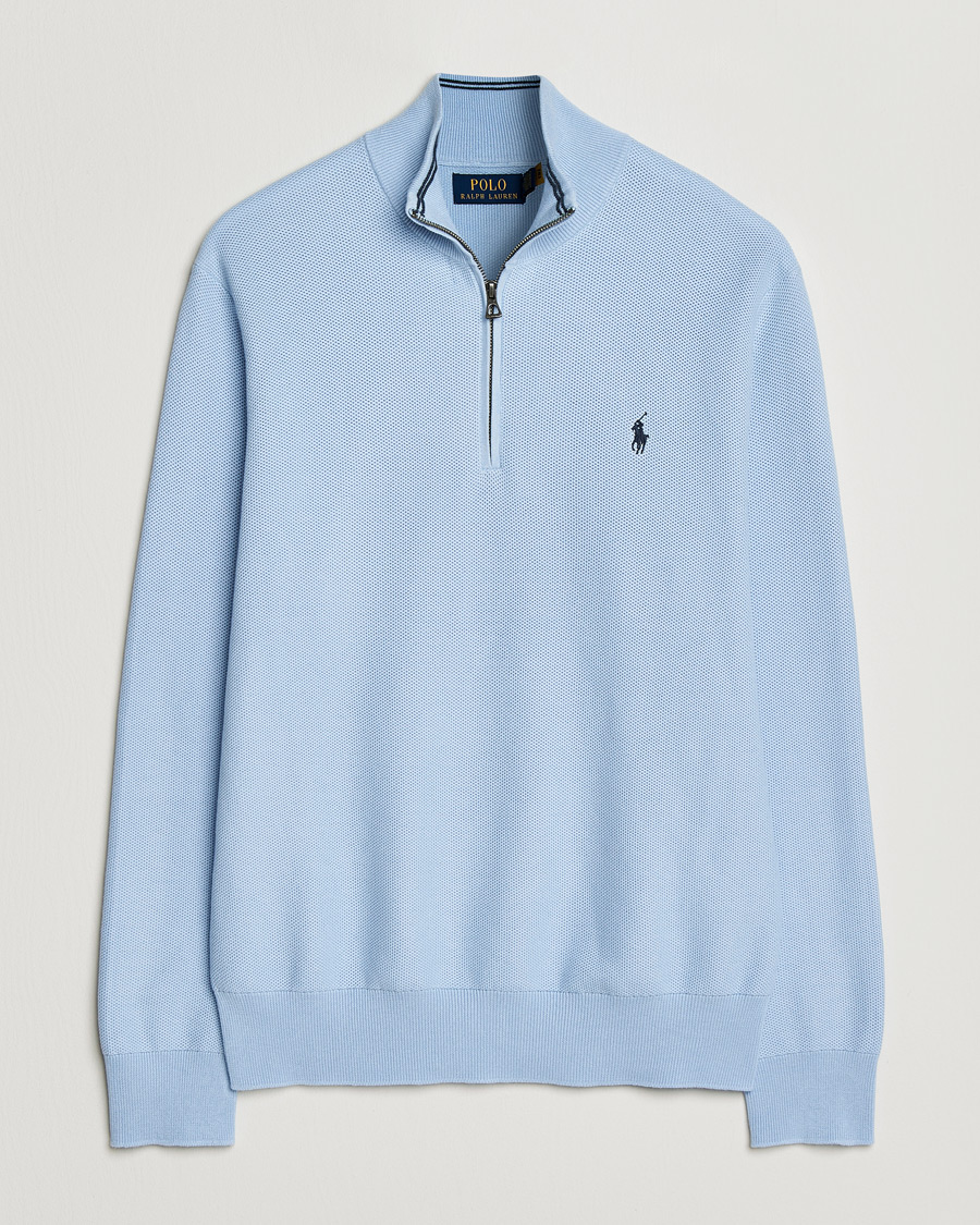 Polo Ralph Lauren Textured Half Zip Office Blue at CareOfCarl.com Polo Ralph Lauren Textured Half Zip Office Blue at CareOfCarl.com