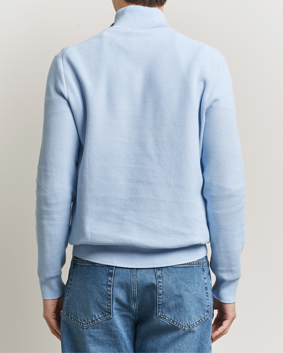 Polo Ralph Lauren Textured Half Zip Office Blue at CareOfCarl.com