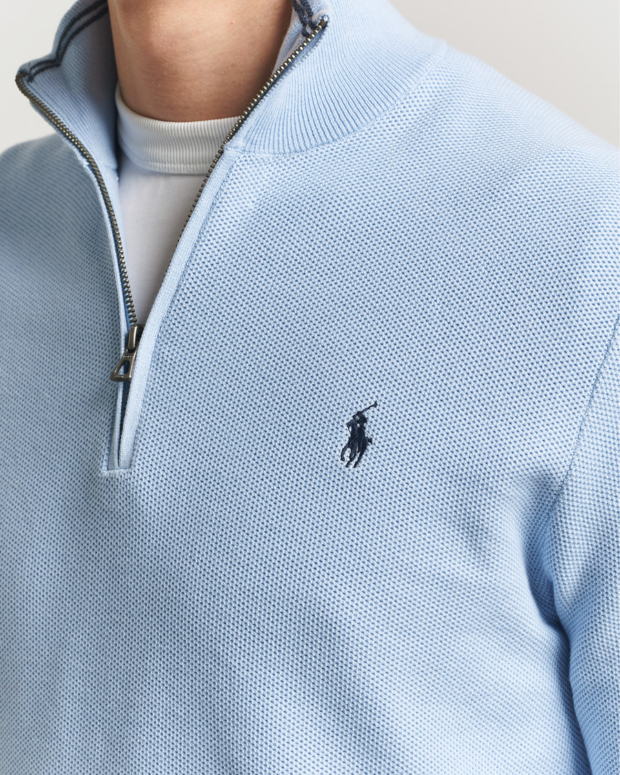 Men | Sweaters & Knitwear | Polo Ralph Lauren | Textured Half Zip Office Blue