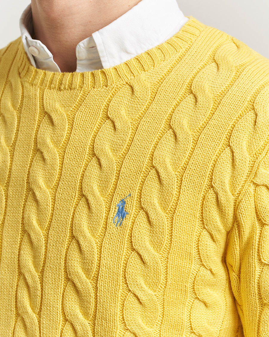 Men | Sweaters & Knitwear | Polo Ralph Lauren | Cotton Cable Pullover Sunfish Yellow