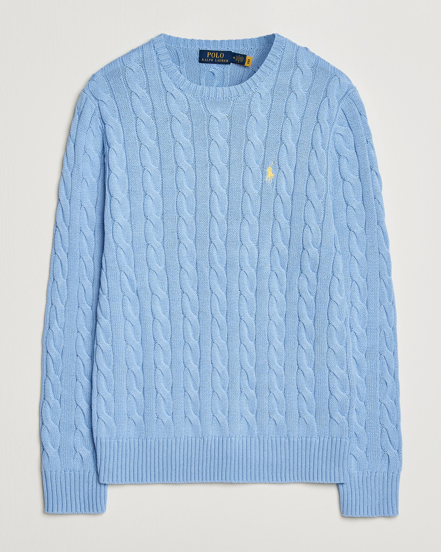 Men | Sweaters & Knitwear | Polo Ralph Lauren | Cotton Cable Pullover Austin Blue