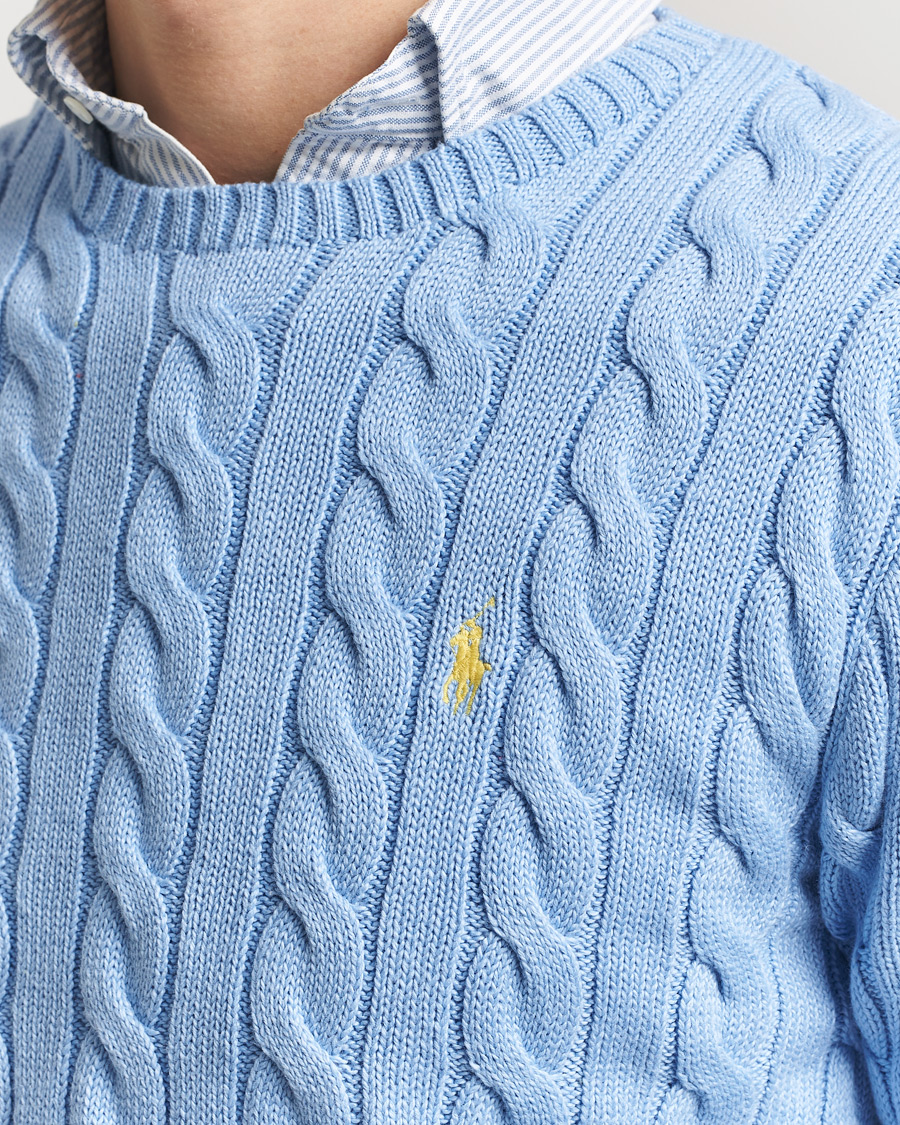 Men | Sweaters & Knitwear | Polo Ralph Lauren | Cotton Cable Pullover Austin Blue