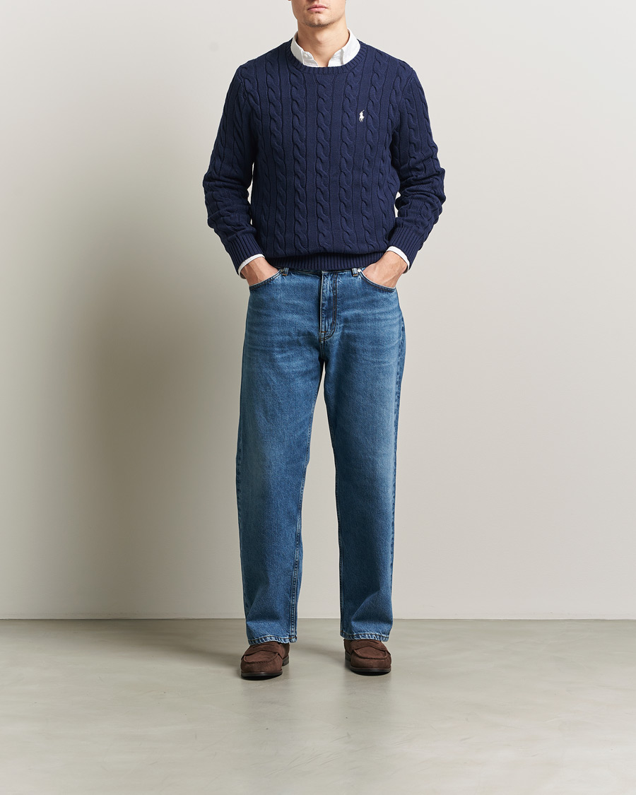 Men | Sweaters & Knitwear | Polo Ralph Lauren | Cotton Cable Pullover Bright Navy