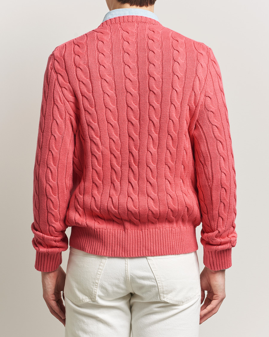 Men | Sweaters & Knitwear | Polo Ralph Lauren | Cotton Cable Pullover Pale Red