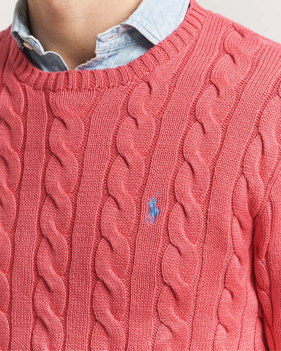 Men | Sweaters & Knitwear | Polo Ralph Lauren | Cotton Cable Pullover Pale Red